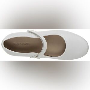 Elephantito Girls Dress Shoes - Princess Flat - White Big Girl Size 2